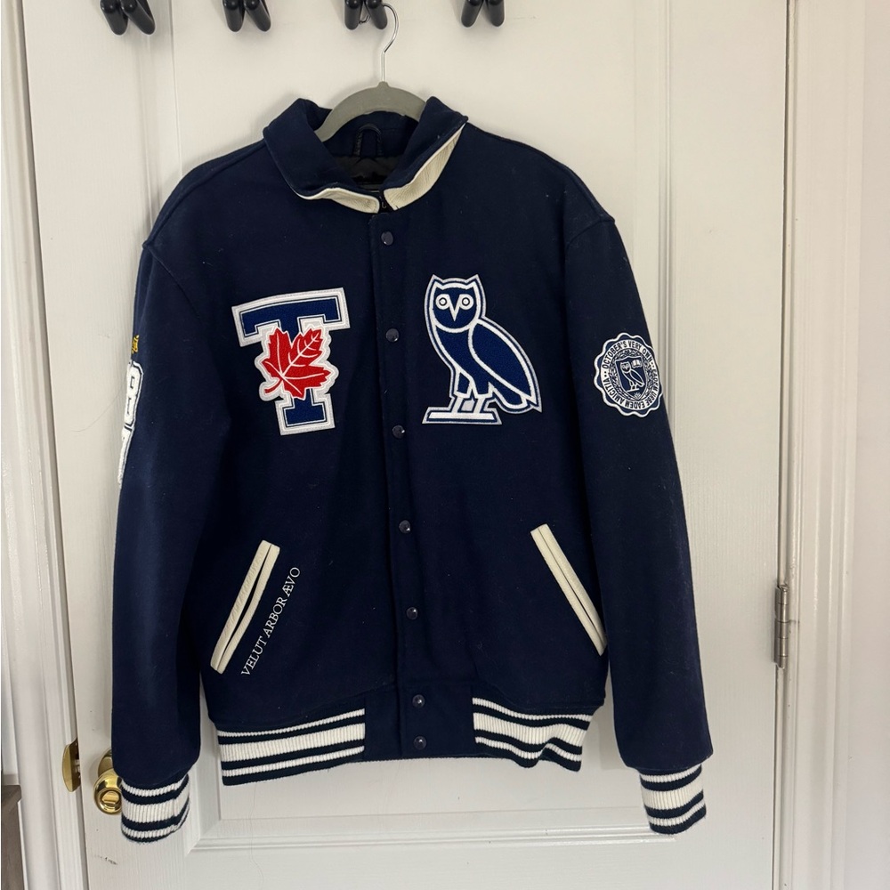 OVO x UofT Navy Blue Varsity Jacket
